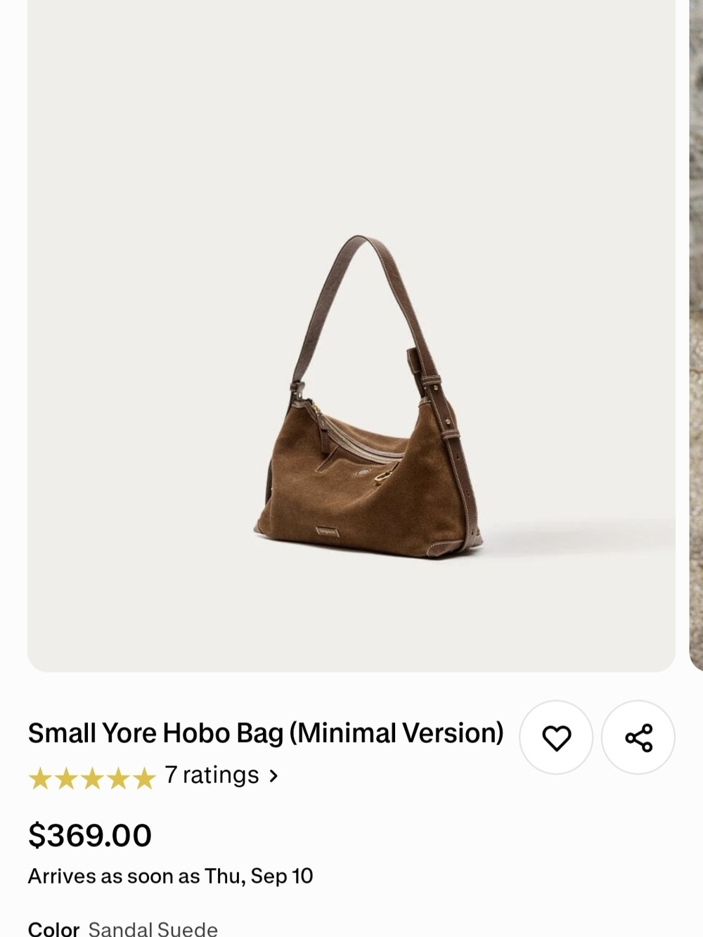 Songmont Small Hobo Bag in Brown Suede